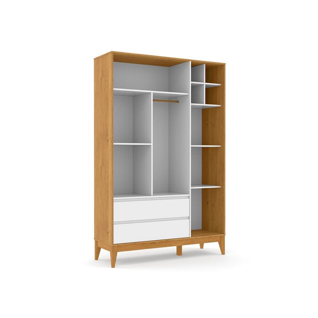 Guarda-Roupa 3 Portas Nature Clean Freijo Off Interno