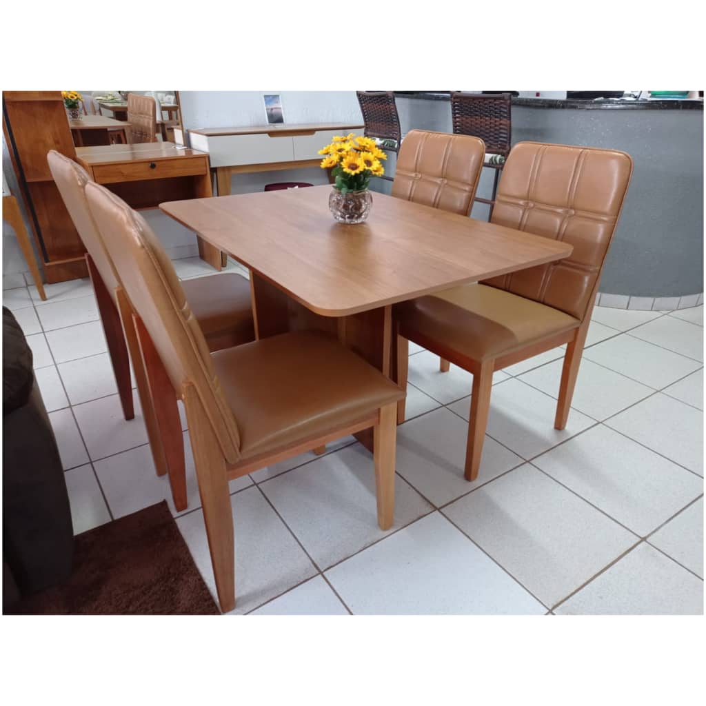 Mesa Jantar 4 Cadeiras - Mesa Robusta 1,20x0,80 4 Cad Agata